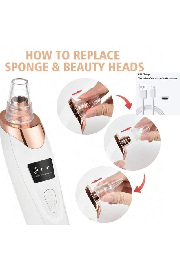 White Facial Suction Tool , USB Rechargeable Pore Care Instrument for Deep Cleansing and Skin Exfoli