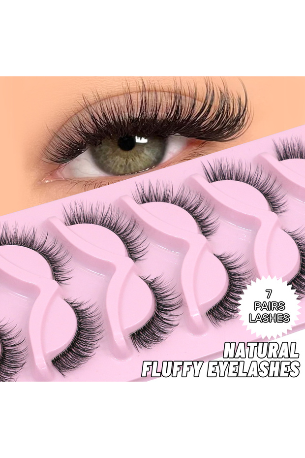 NC04 VELTRINAY Cat Eye Lashes Natural Eyelashes Short Wispy Lash Strips Volume Cateye False Eyelash