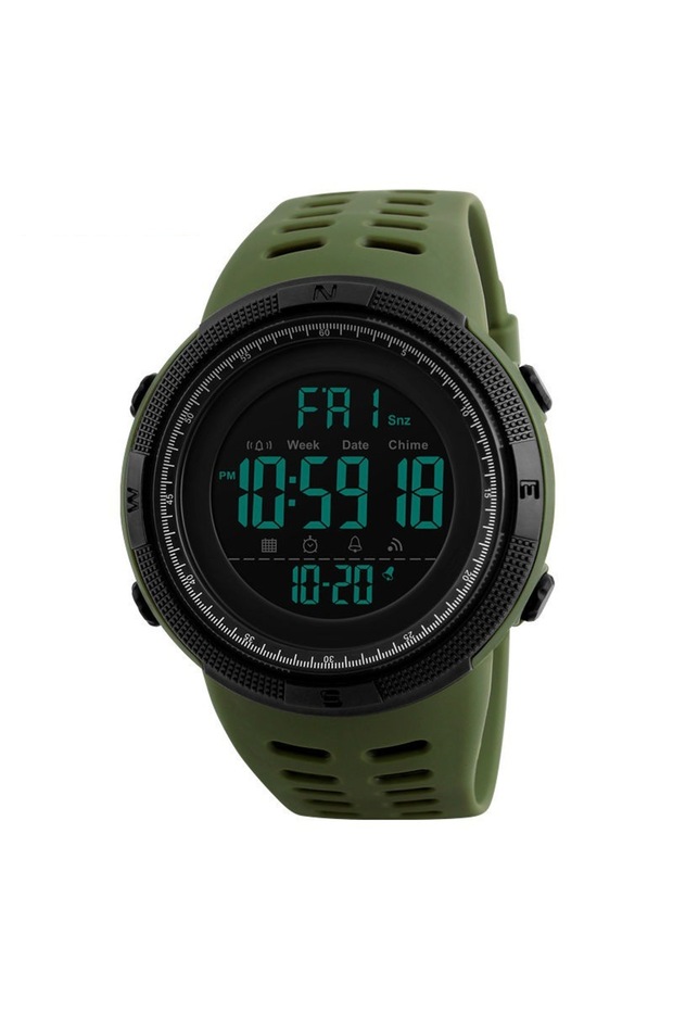 green Men's Military Sports LED Digital Watch Luminous Multifunction Electronic Wristwatch for Kids