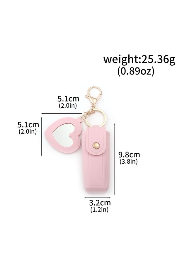 BG00353-09 Portable Leather Lipstick Bag Makeup Pouch Lip Balm Bag Keychain Holder Lipsticks Protect