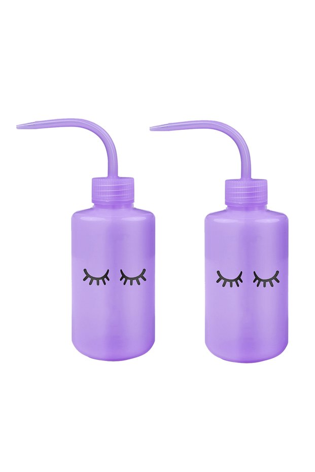 07-2pcs 250ml Lash Logo Falsh Eyelash Cleaning Bottle Curved Spout Cleaner Watering Can Eyebrow Remo