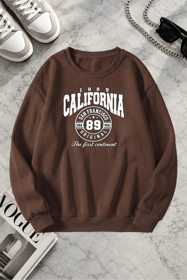 Unisex Printed Crew Neck Sweatshirt
