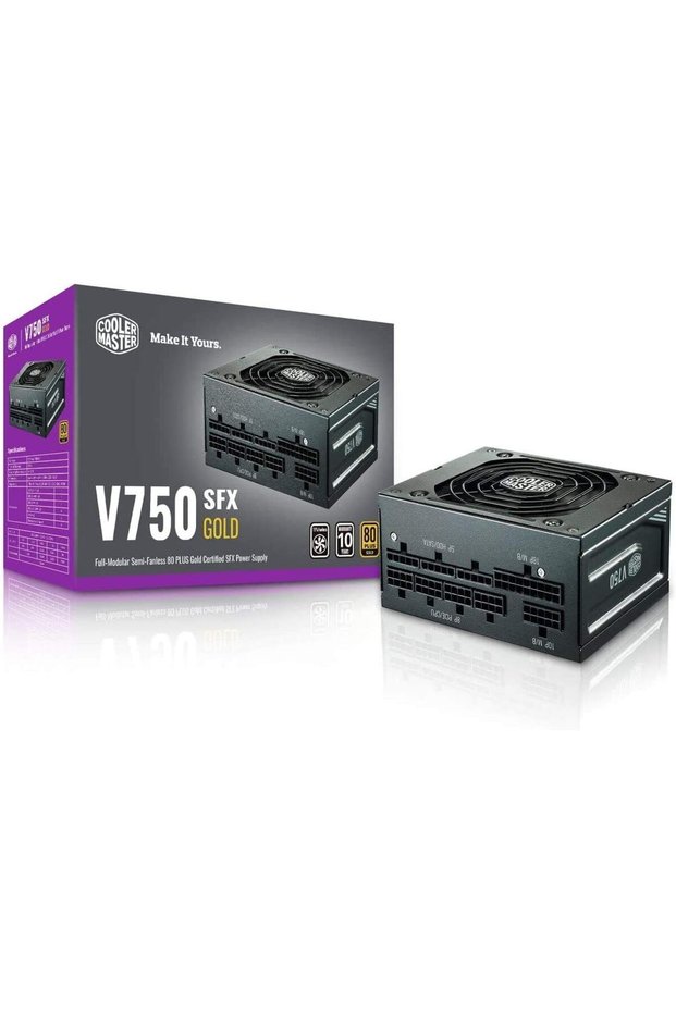 مزود طاقة V750 SFX Gold معتمد من 80 Plus Gold، قابل للتعديل بالكامل - أسود