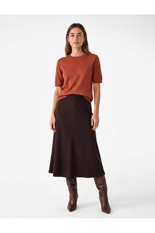 Viscose Regular Fit Short Sleeve Crew Neck Knitwear Sweater