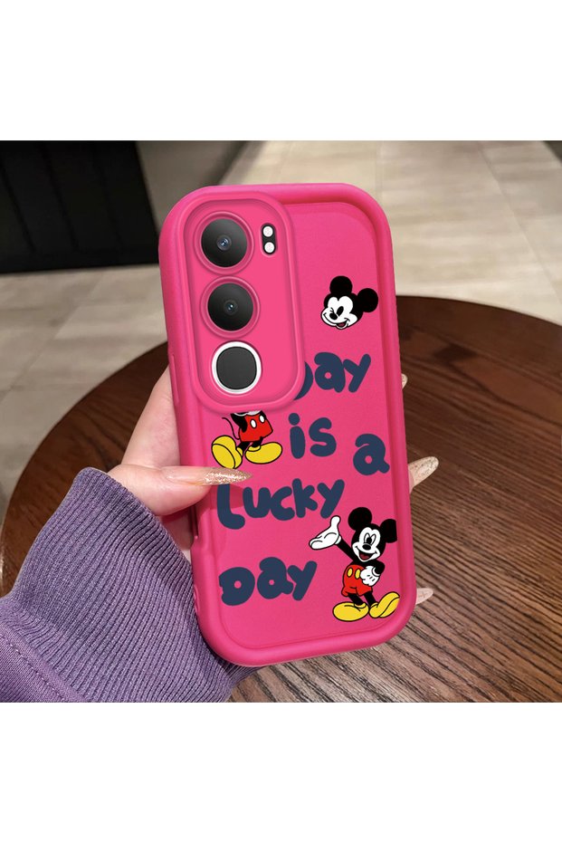 Vivo Y19S 4G/Y19S Pro Compatible Pink Red Silicone Cartoon Pattern Case Shockproof Camera Protection