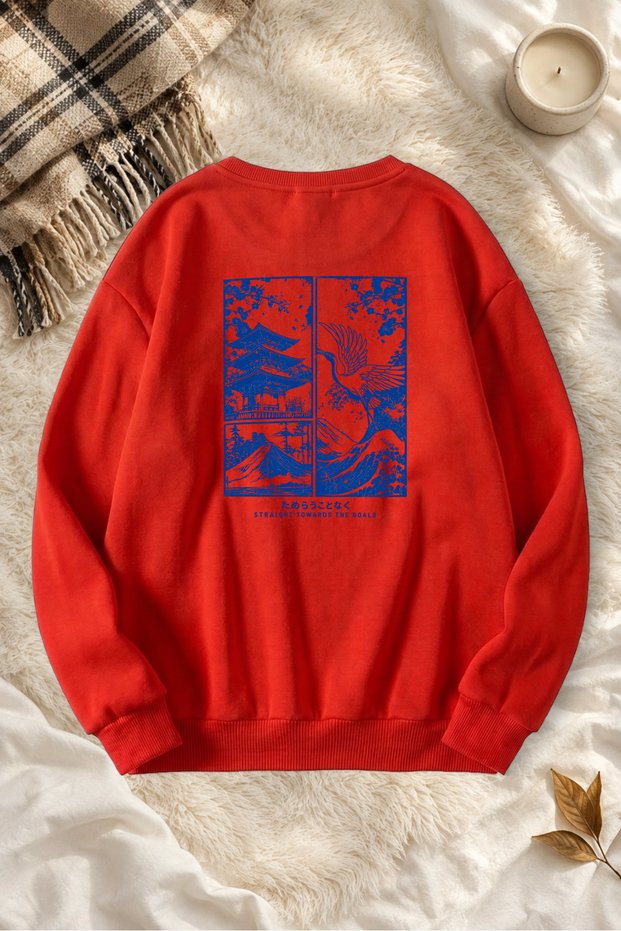 Unisex Printed Crew Neck Sweatshirt