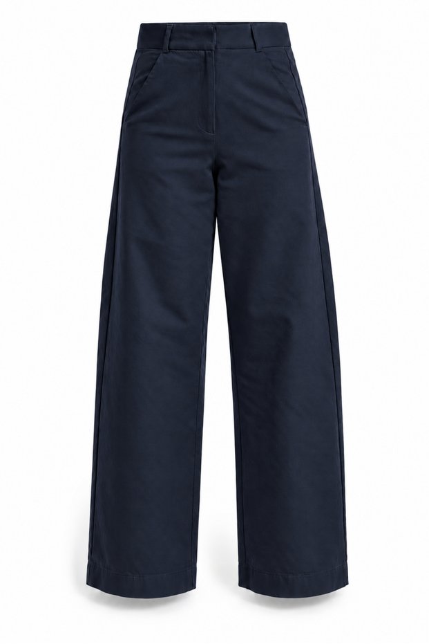 Navy Blue Barrel Pants