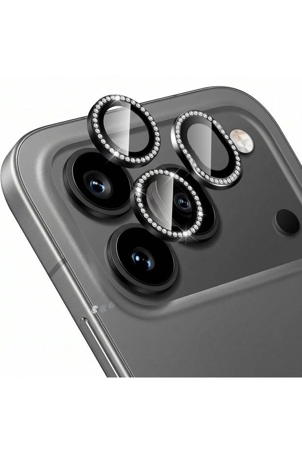 Sparkling Diamond Stone Single Camera Lens Protector Compatible with Honor 600 Pro 5g Black
