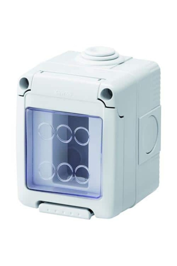 Surface-mounted box 1 post, IP55 protection, gray, surface mounting