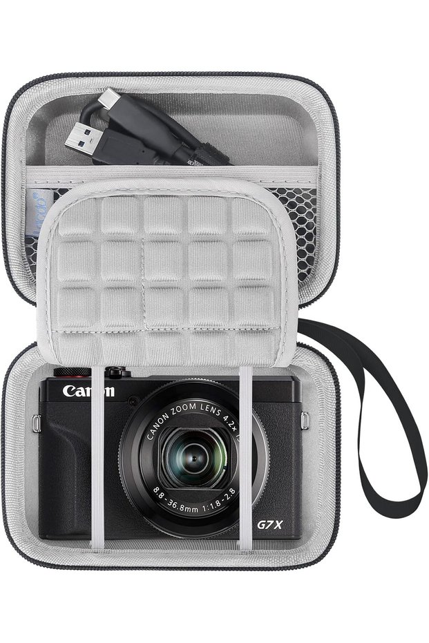 حافظة كاميرا لـ Canon PowerShot G7 X Mark III / G7X Mark II، رمادي