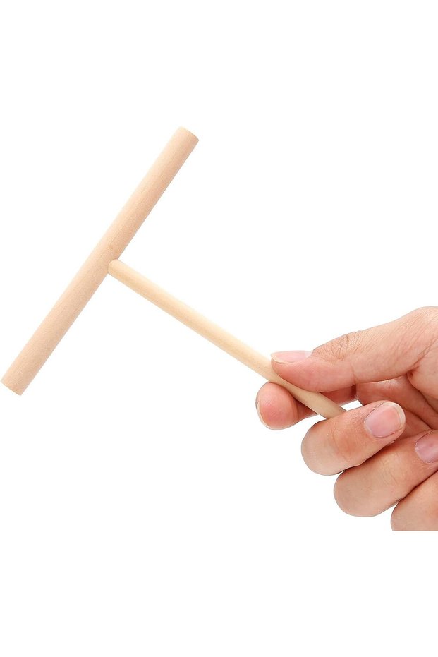 موزع الكريب الخشبي على شكل حرف T (4 قطع)