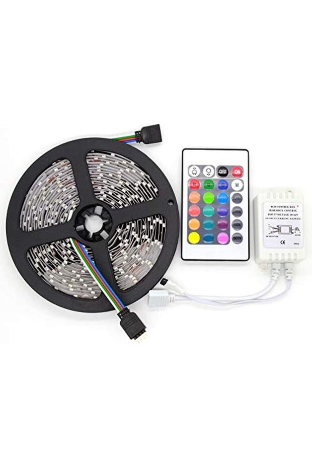 شريط إضاءة LED مرن متعدد الألوان غير مقاوم للماء طراز 3528 مع لوحة تحكم عن بعد