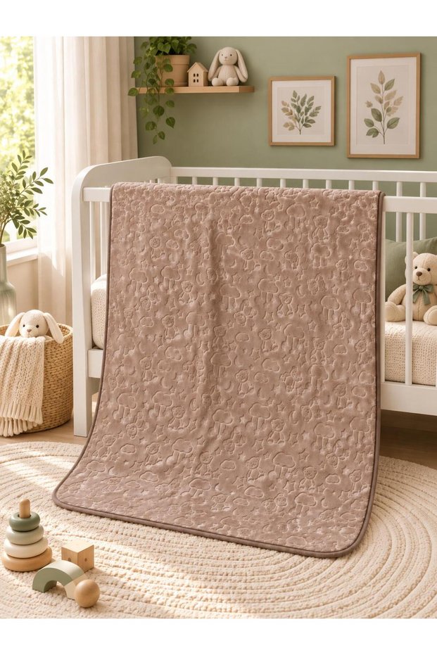 Baby Blanket Embossed Beige 100X120 cm Boxed