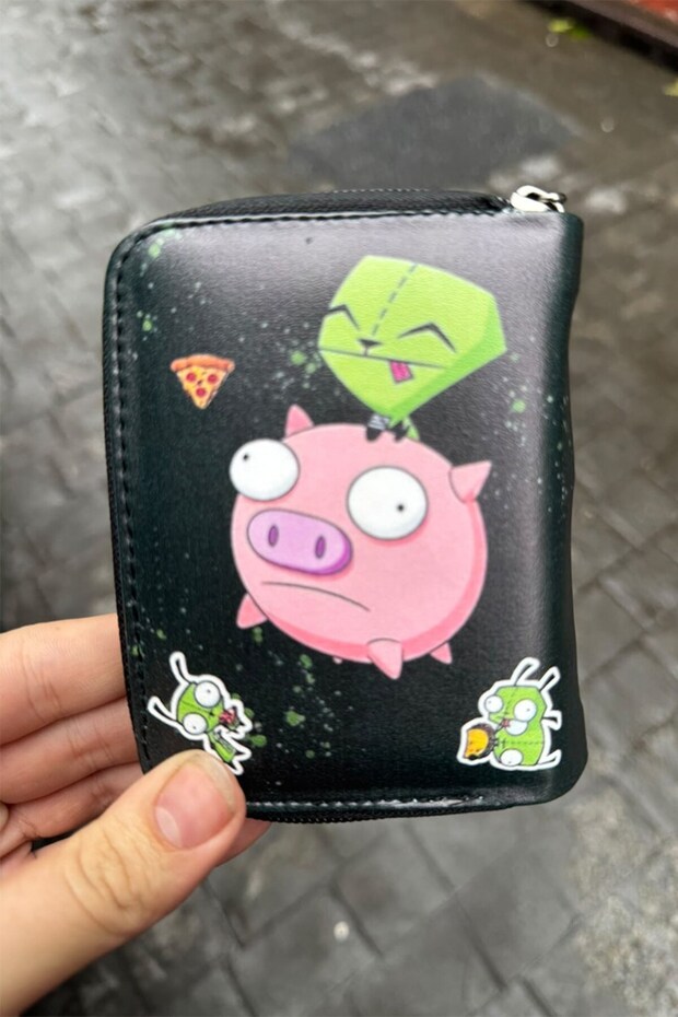 Black Invader Zim Gir Pig Unisex Wallet