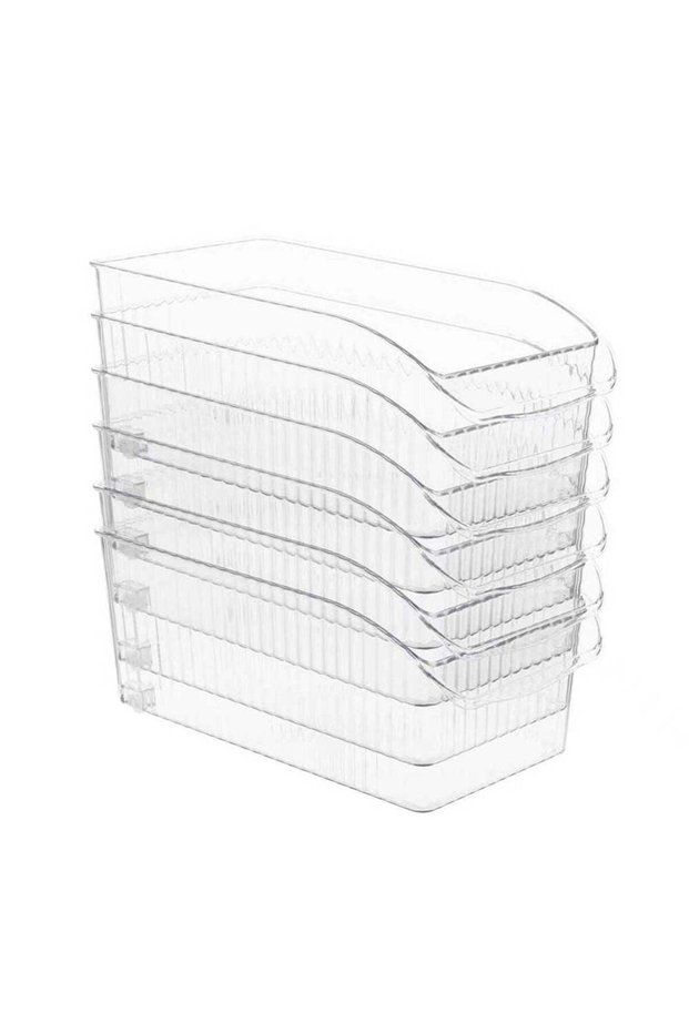 6 Pack-Pet Multi-Use Fridge Organizer Bins With Wheel, Storage Containers Kitchen For Pantry And Home Organization