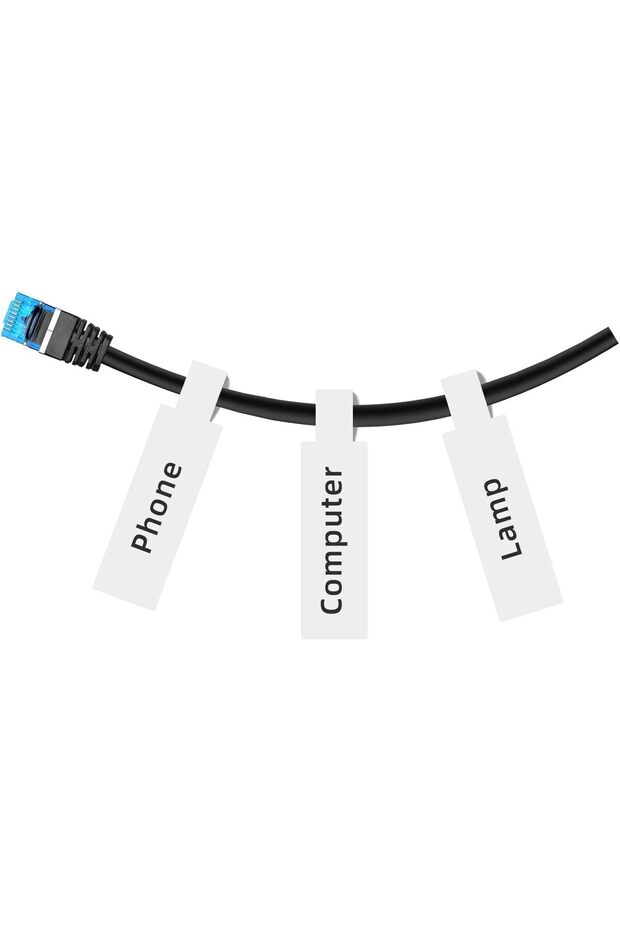 Cable Label Maker Tape (0.49" x 4.29") Printer Sticker Paper with Self-Adhesive for D11/D110/D101/H1S Label Maker,1 Roll of 65 (White)