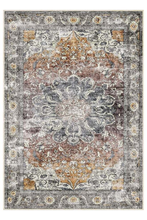 Carpet Rug Anti-Slip- Size- 244 x 305 (8 x 10 ft) | Color- Green & Grey |Antique Weave| Ideal as Carpets for Living room, Bedroom & Office
