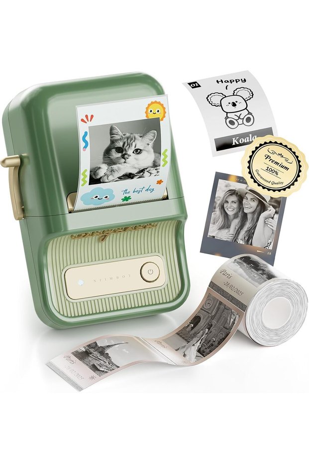B21 Pro Labeling Machine, HD 300DPI Label Printer, with Large Waterproof Self-Adhesive Labels for Photos, Home, Office and Business-Dark Green