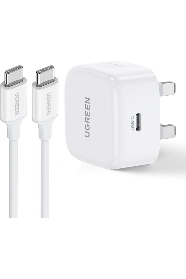 شاحن 20 واط من النوع C، محول شحن سريع PD مع كابل USB C بطول 1 متر