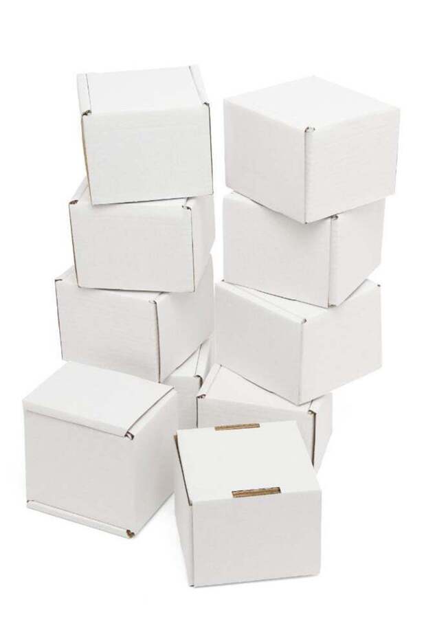 Pack of 10 Corrugated 3 ply Cardboard Moving Boxes, Size- 12.5 L x 12.5 W x 10 H cm. Multi-Use White Boxes for Packaging, Shipping, Storage and Organizing