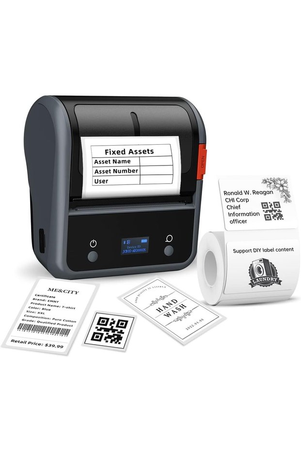 B3S 3Inch Thermal Label Maker, Grey, Wireless, Portable, Bluetooth, Monochrome, Label Maker Machine, Clothing, Barcode, Small Business