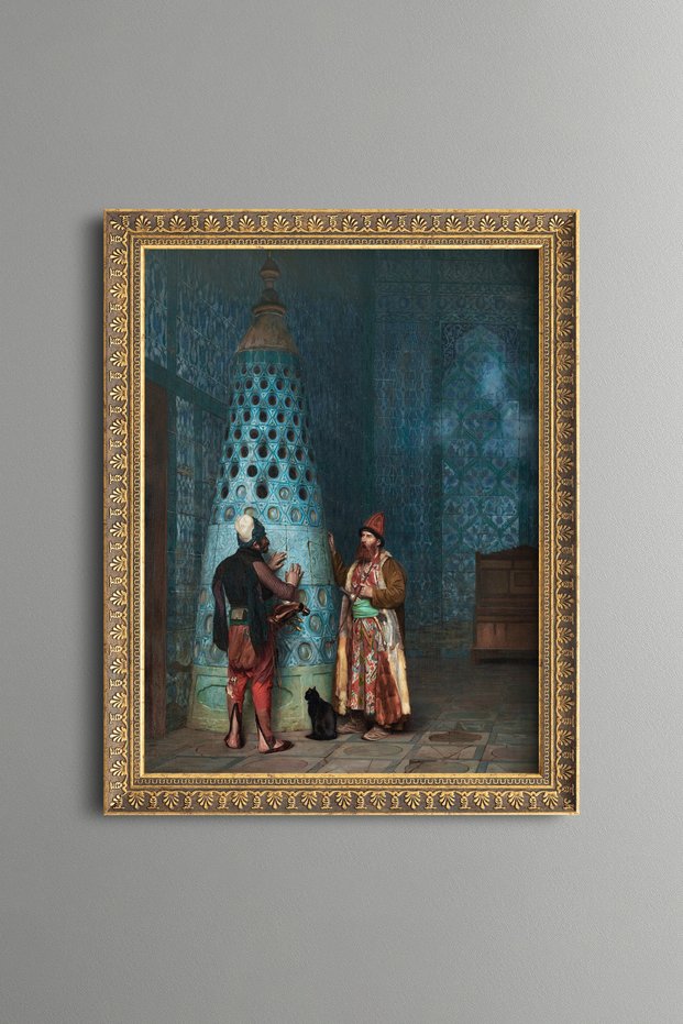 طاولة ميكانيكية مزخرفة باللون الأزرق - طاولة ذات تصميم عتيق - طراز نحيف