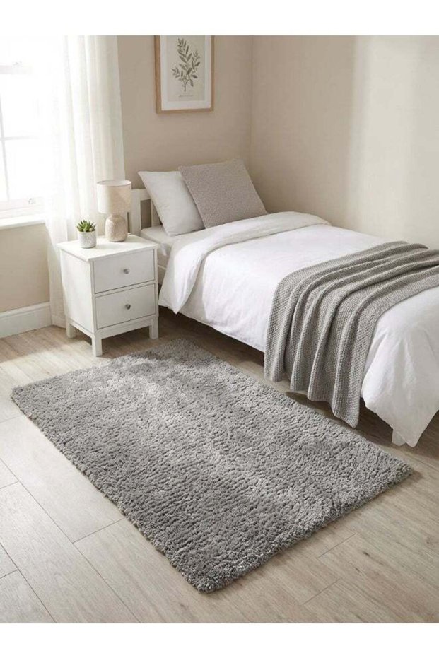 Carpet Shaggy Rugs with Soft Texture, Color - Grey, Size - 120 x 170 cm - 4 x 5.5 ft, Design - Velvo Satin