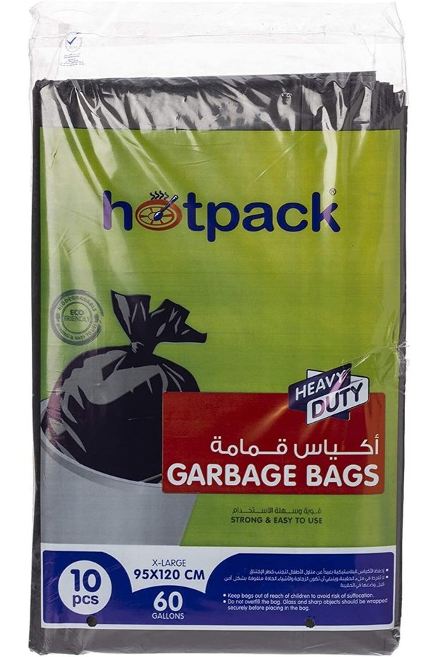 Heavy Duty Black Garbage Bags 95Cmx120Cm -10 Pcs