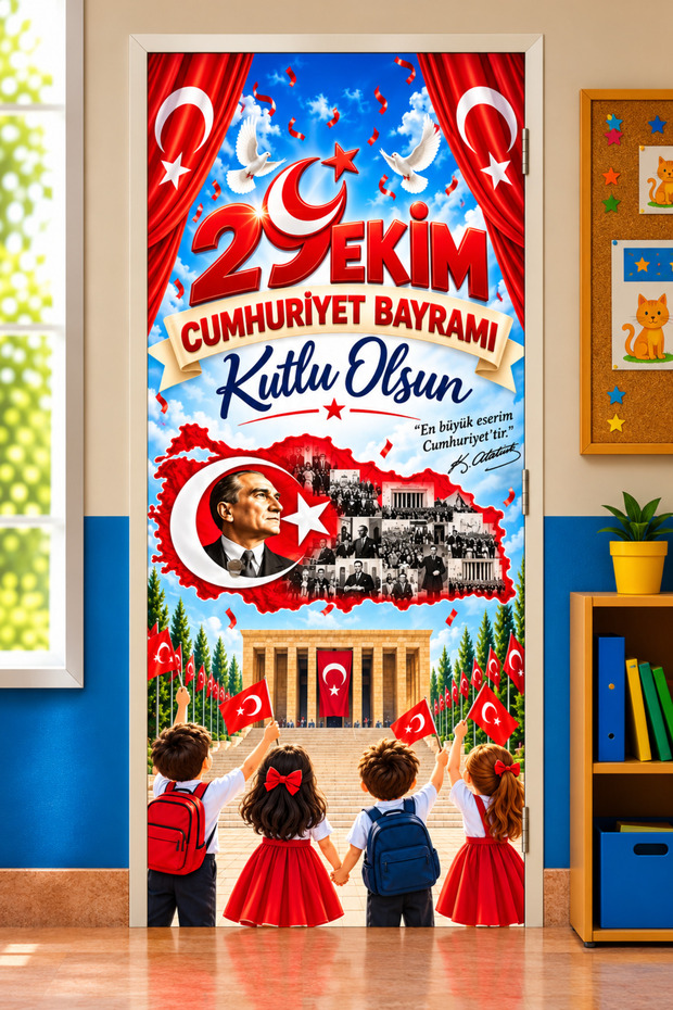 Elastic Door Decoration, Fabric Door Dressing, Republic Day October 29, Classroom Door, School Event Door Decoration