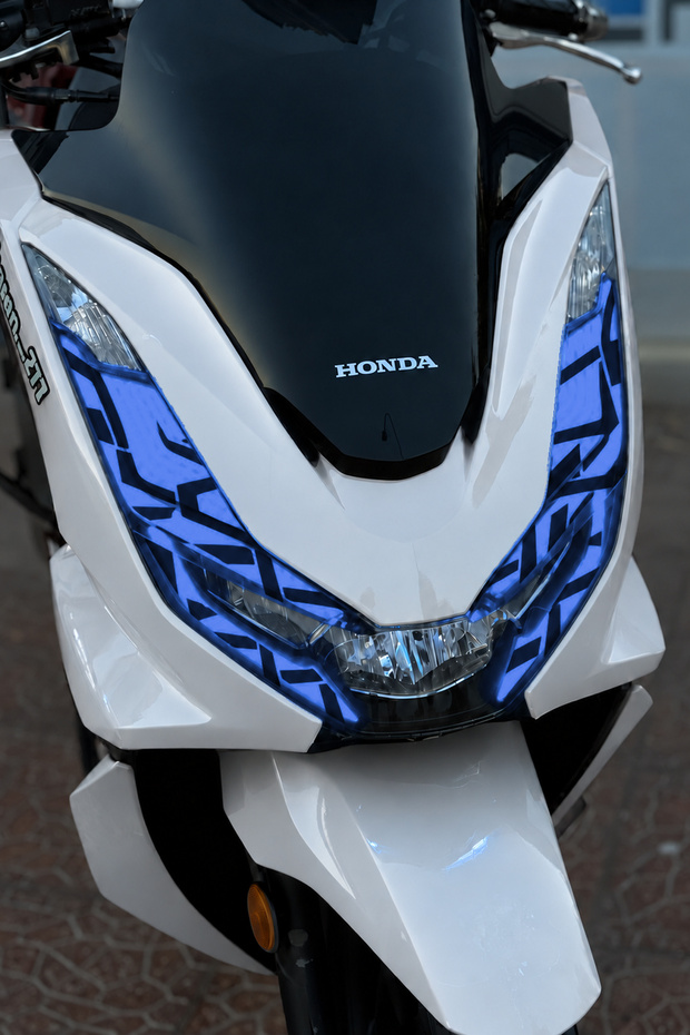 Honda Pcx Wide Fit Tribal Tattoo Pattern Headlight Film Headlight Design Sticker (2021-2022-2023-2024 Compatible)