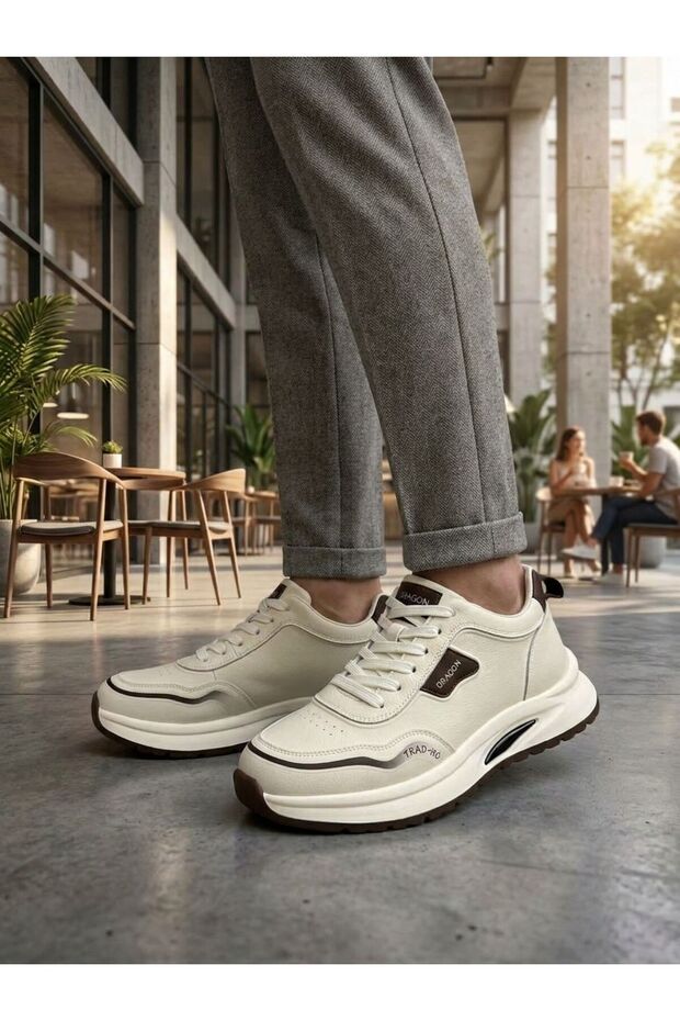 Dragon Bdl5023 White Brown Men's Casual Sports Shoes