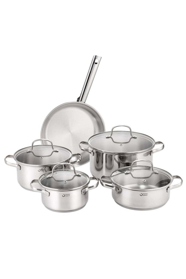 9 Piece Triply Bottom Stainless Steel Cookware Set, set incl