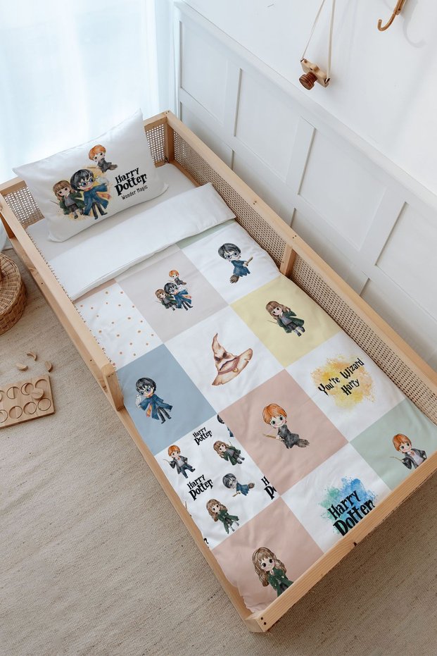 Montessori Duvet Cover and Fitted Sheet Set - Cartoon Series - Magic Hero Patchwork