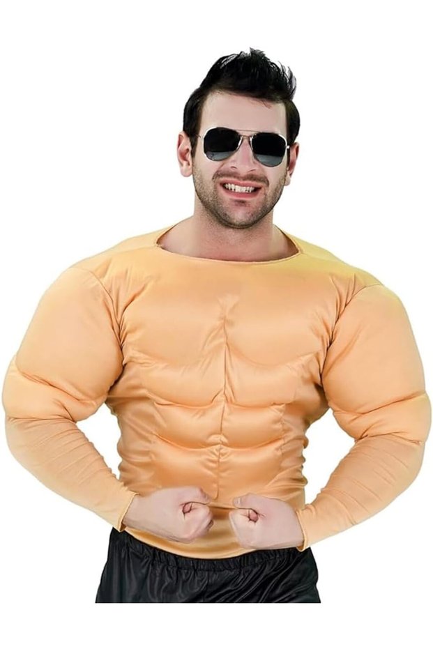 زي عضلات الرجل، أصفر، مقاس واحد