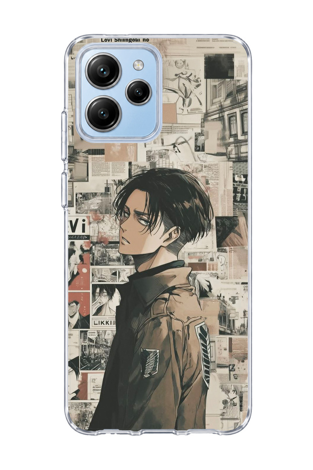 Poco M6 Pro 5g Compatible Anime Newspaper Collage Printed Transparent Phone Case