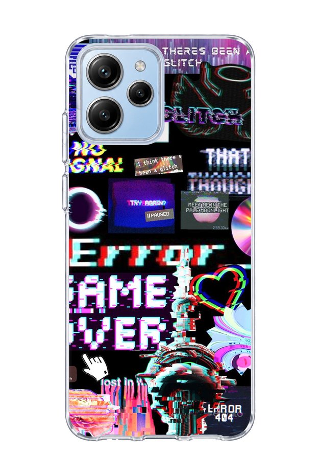 Poco M6 Pro 5g Compatible Black Screen Error Printed Transparent Phone Case