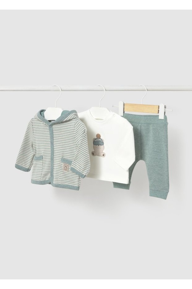 Baby Boy Green 3 Piece Tracksuit Set