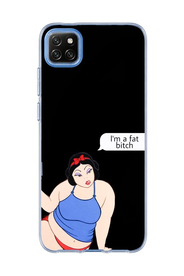 Redmi 9C Compatible Funny Princess Black Printed Transparent Phone Case