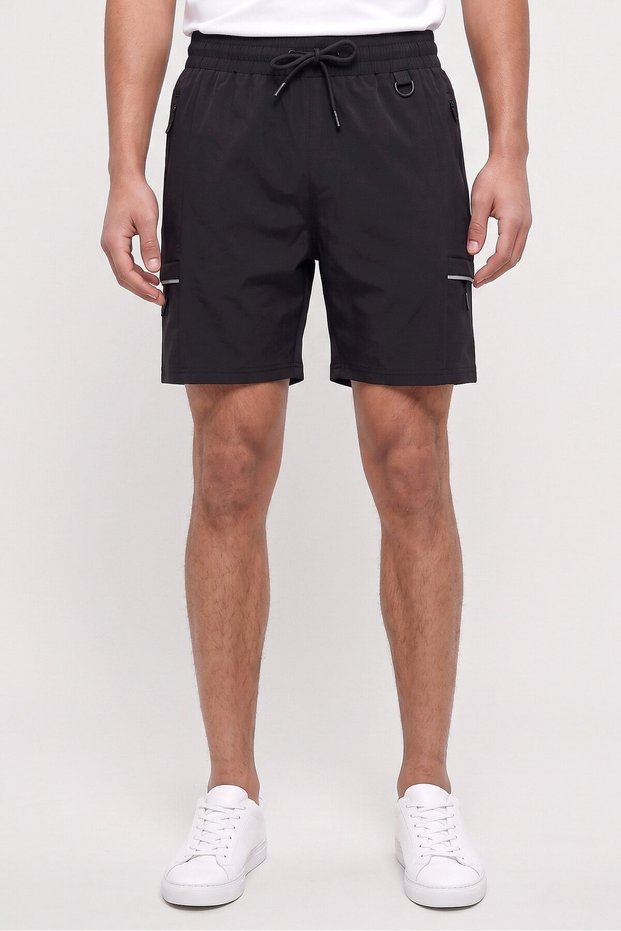 Men 2 Pieces Sportswear Fit Training 7 Inseam Shorts, Black