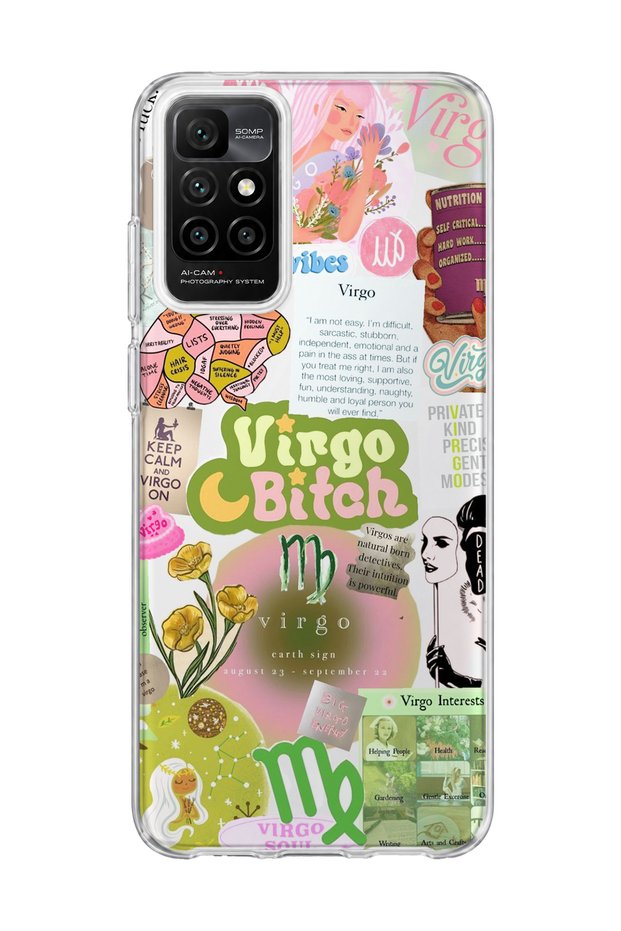 Redmi 10 2022 Compatible Virgo Zodiac Sign Printed Transparent Phone Case
