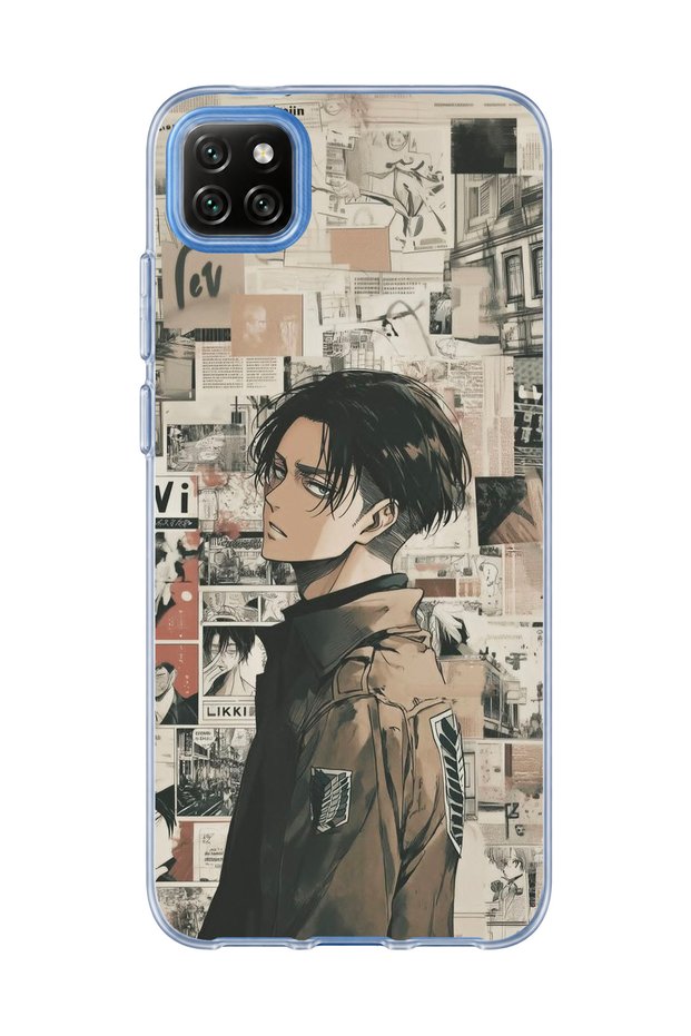 Redmi 9C Compatible Anime Newspaper Collage Printed Transparent Phone Case