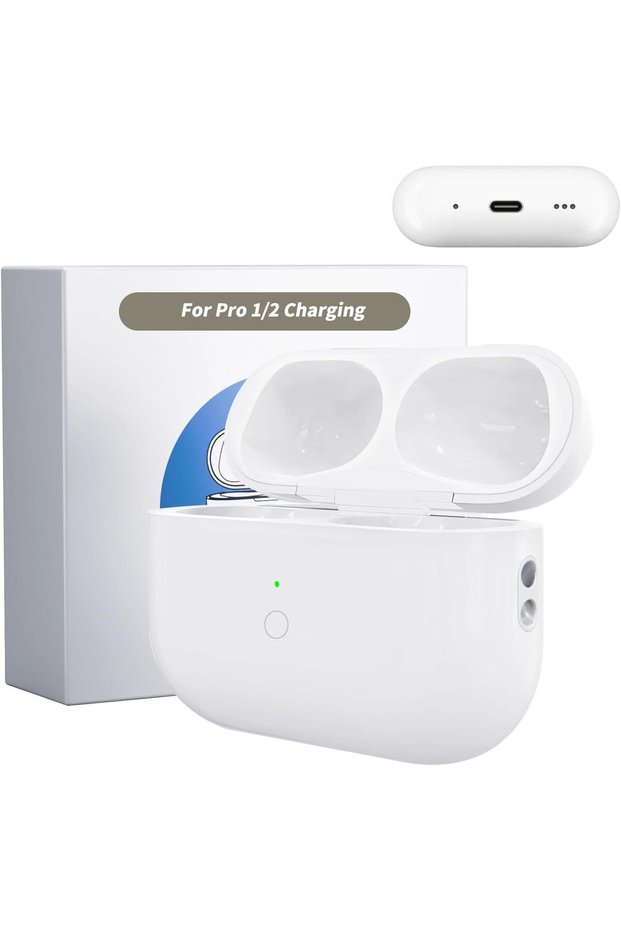 علبة شحن بديلة متوافقة مع AirPods Pro الجيل الأول / الثاني - منفذ شحن من نوع C، مع تقنية البلوتوث