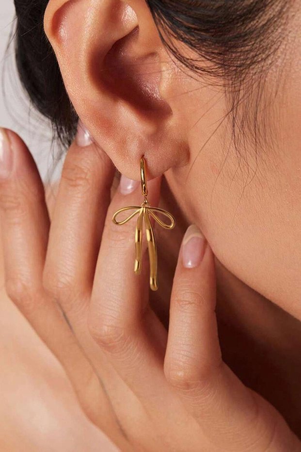 Bowknot Gold Earrings