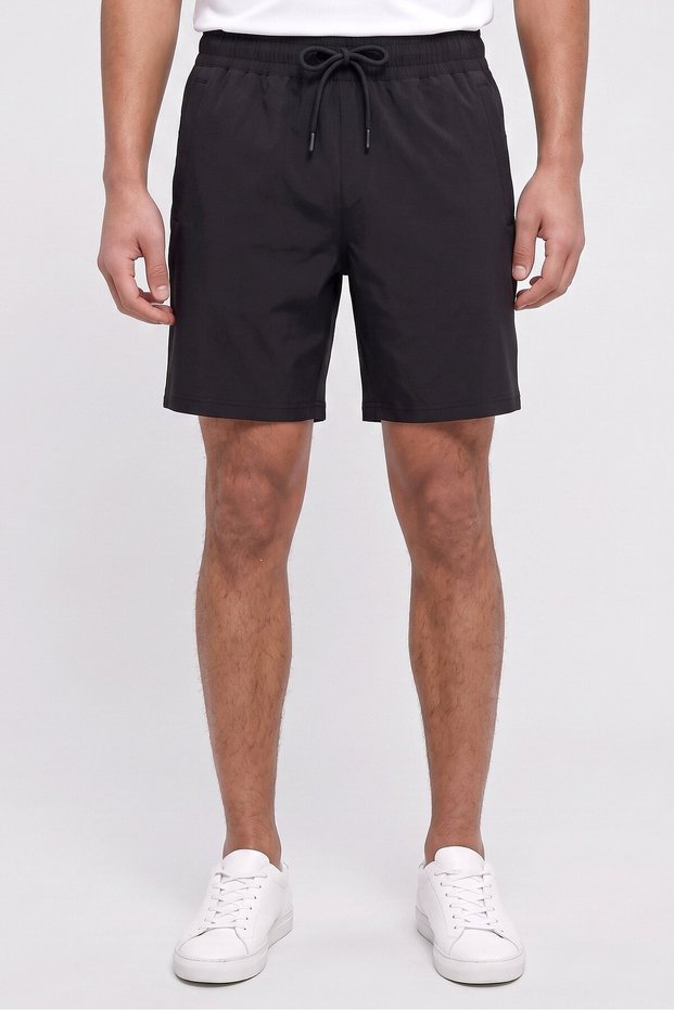Men 2 Pieces Sportswear Fit 7 Inseam Training Shorts, Black