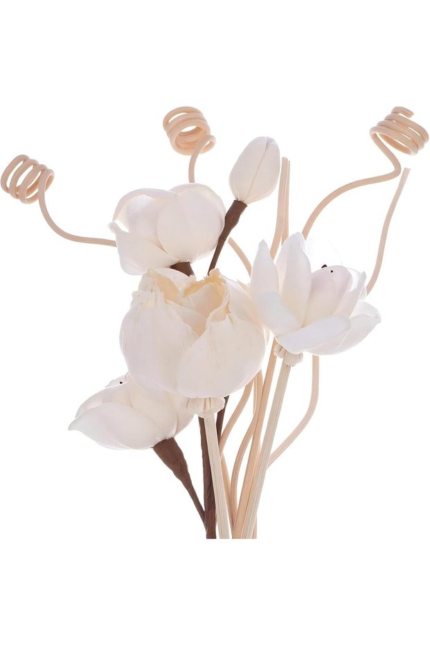 طقم ناشر عطر بالقصب مكون من 9 قطع، مجموعة زهور ناشرة للعطر، قصب طبيعي وزهور يدوية الصنع قابلة لإعادة التعبئة