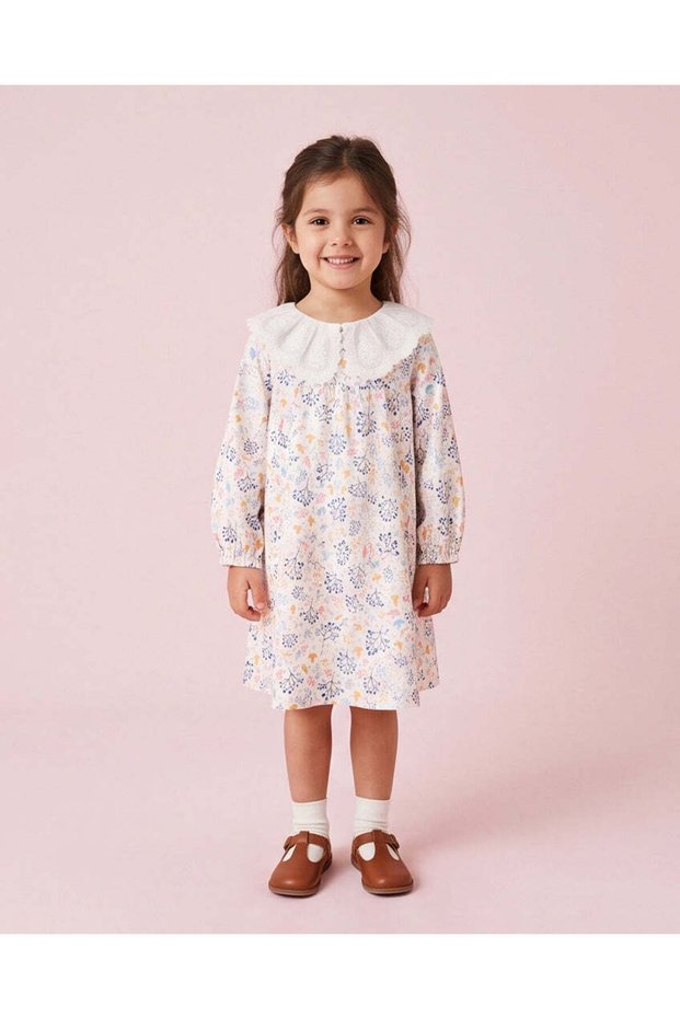Girls Assorted Floral Printed Long Sleeve Dress