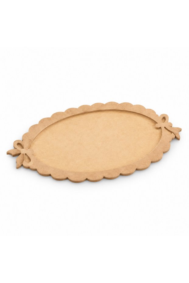 Paintable Raw Wood Bow Tray Small Size T079 – 23 X 39 cm