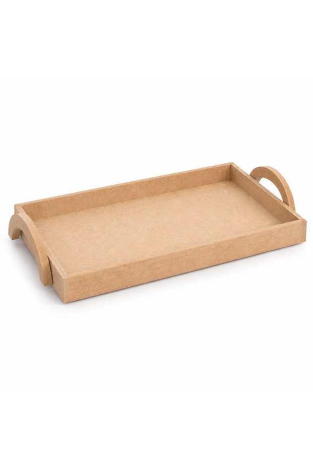 Paintable Raw Wood Tray with External Handles Large Size T053 – 33 X 44 cm