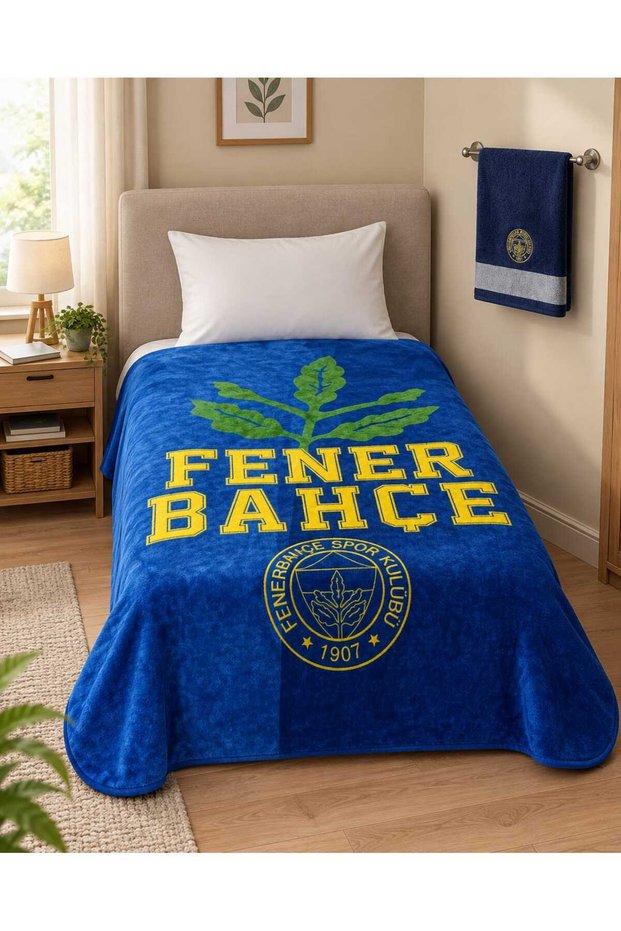New Season Licensed Fenerbahçe Palamut Logo Blanket (with Face Towel as a Gift)