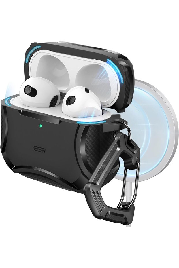 لأغطية AirPods 5/4، متوافقة مع MagSafe، غطاء مغناطيسي، باللون الأسود